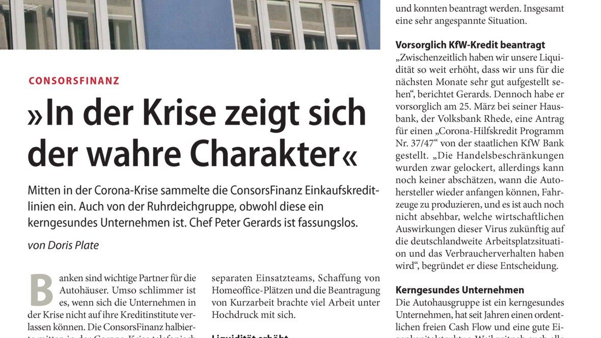 In Der Krise Zeigt Sich Der Charakter Consorsfinanz: "In der Krise zeigt sich der wahre Charakter"