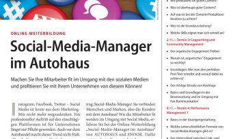 Online-Weiterbildung: Social-Media-Manager im Autohaus