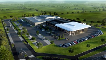Kestenholz Gruppe: Mercedes-Benz Autowelt in Neustadt - Richtfest und Visualisierung