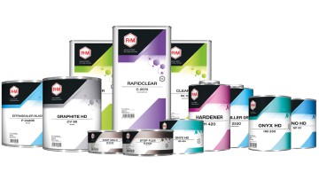 Autoreparaturlacke: R-M Produkt-Label in neuem Design