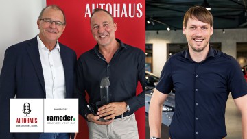 AUTOHAUS-Chefredakteur Ralph M. Meunzel mit Athos Giannelli und Tobias Bellendorf (v.l.n.r.)