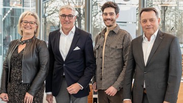 Führung des Autohauses Hofmann mit Kerstin Bacher (Personal & Recht), Detlef Hertwig (Geschäftsführer Aftersales), Florian Hofmann (Geschäftsführer Sales & Marketing) und Inhaber Walter Hofmann