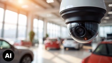 Autohaus-Showroom mit Überwachungskamera