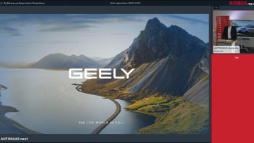 Startfolie eines Vortrags von Geely Auto Deutschland 