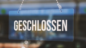 Geschlossen; Corona; Corona-Lockdown; Shutdown;  Insolvenz; Pleite; Konkurs; Schließung