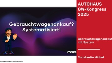 Titelfolie des Vortrags von Constantin Michel im Rahmen des AUTOHAUS GW-Kongresses 2025.