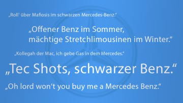 Beliebteste Automarken in Liedtexten: "Roll' über Mafiosis im schwarzen Mercedes-Benz"