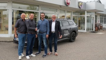 Autohaus Metzger, Helmut und Marco Metzger mit Timo und Dieter Klaiber