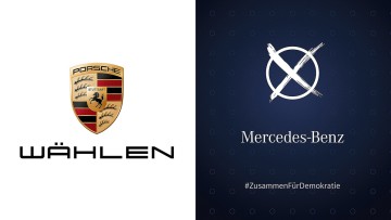 Kampagne #ZusammenFürDemokratie: "Wählen" statt "Porsche"