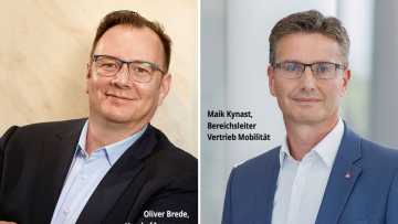 Maik Kynast, Bereichsleiter Vertrieb Mobilität, und Oliver Brede, Head of Insurance