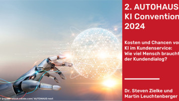 Symbolbild KI und der Titel des Vortrags von Steven Zielke und Martin Leuchtenberger