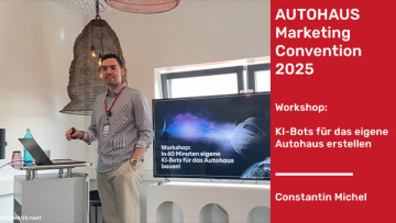 Ein Bild von Constantin Michel während des Workshops zum Thema KI-Bots.