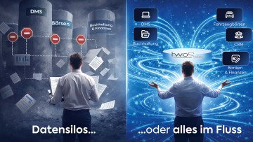 Symbolbild zwei Männer managen digitale Daten