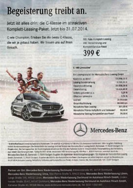 Mercedes WM Anzeige