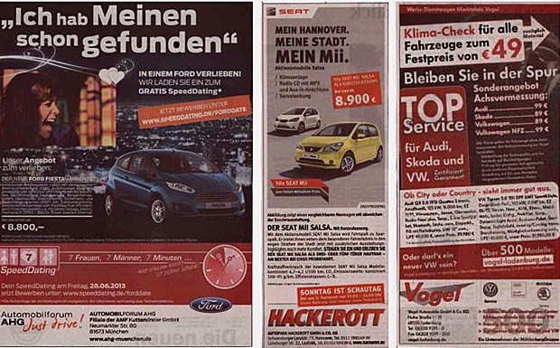 Anzeigen im Juli 2013