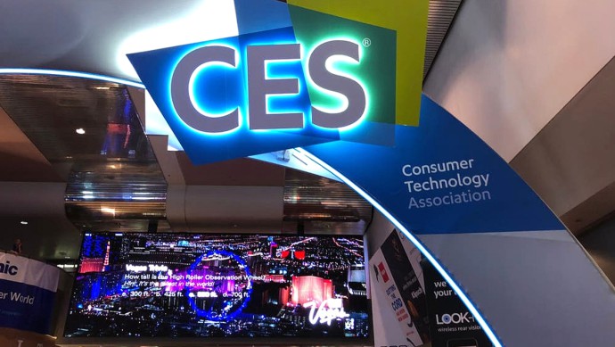 CES-Highlights 2024 Logo der Elektronikmesse CES 2024 in Las Vegas