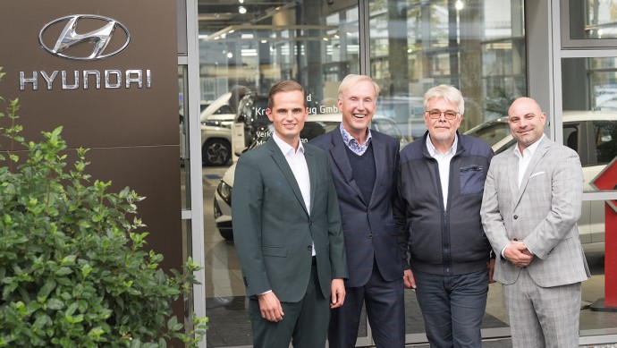 V.l.n.r.: Fritz Tiemeyer, Heinz Dieter Tiemeyer, Achim Muntz und Christian Simon