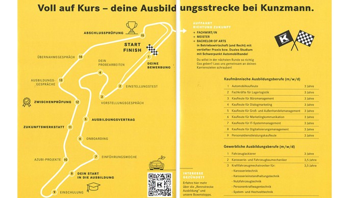 Ausbildungsstrecke im Autohaus Kunzmann