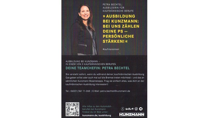 Ausbildungsstrecke im Autohaus Kunzmann