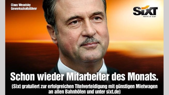 Sixt-Werbung Weselsky