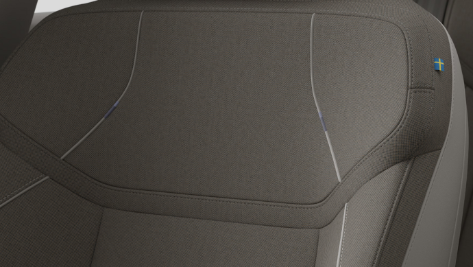 Screenshot des Volvo-Stoffsitzes mit Tailored Wool