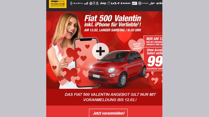 Valentinofferte Auto König