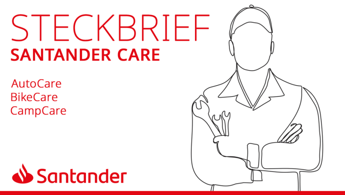 Linienzeichnung eines Mechanikers als Keyvisual für Santander Care