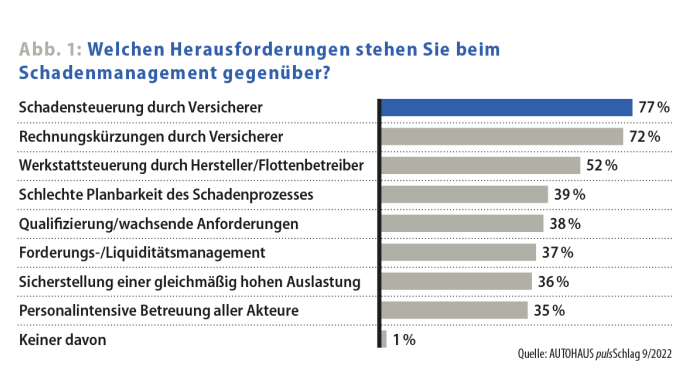 puls Marktforschung Grafik 1 Herausforderungen Schadenmanagement