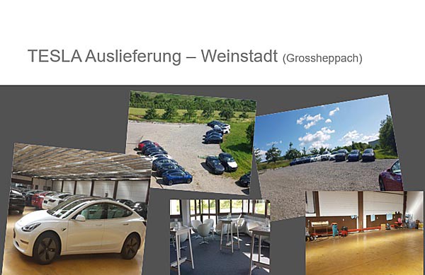 Tesla Auslieferungszentrum Grossheppach