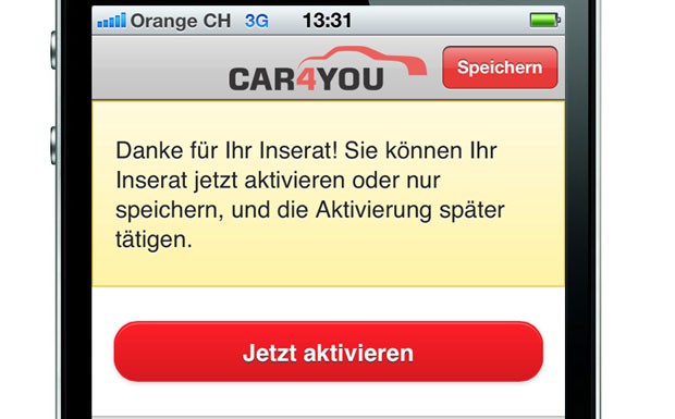 Car4You: Applikation gestartet