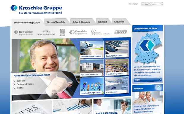 Website der Christoph Kroschke Gruppe