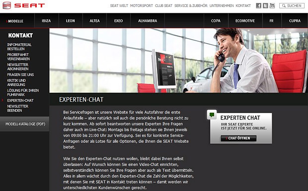 Online-Beratung: Neuer Live-Chat bei Seat