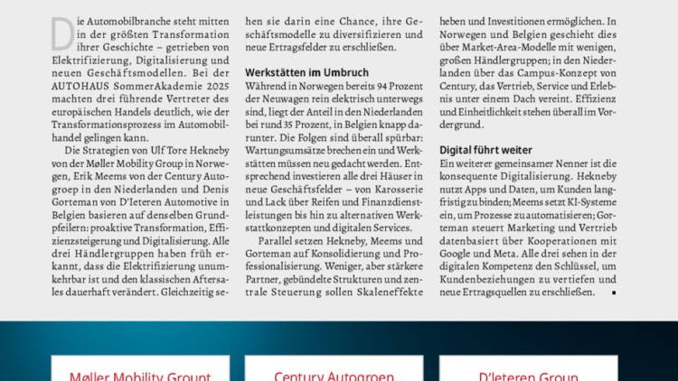 AUTOHAUS SommerAkademie: Händlergruppen unter Strom Ausgabe 20/2025 Seite 012