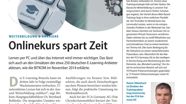 Ausgabe 10/2015: Onlinekurs spart Zeit