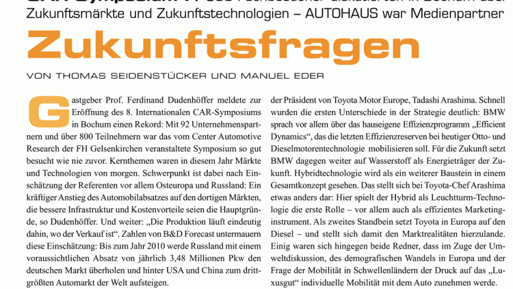 Ausgabe 04/2008: Zukunftsfragen