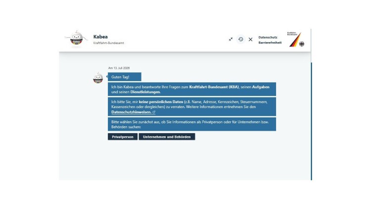Der Chatbot des KBA heißt Kabea