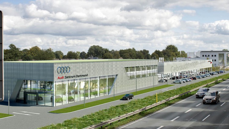 Skizze des Audi-Zentrums Dortmund 