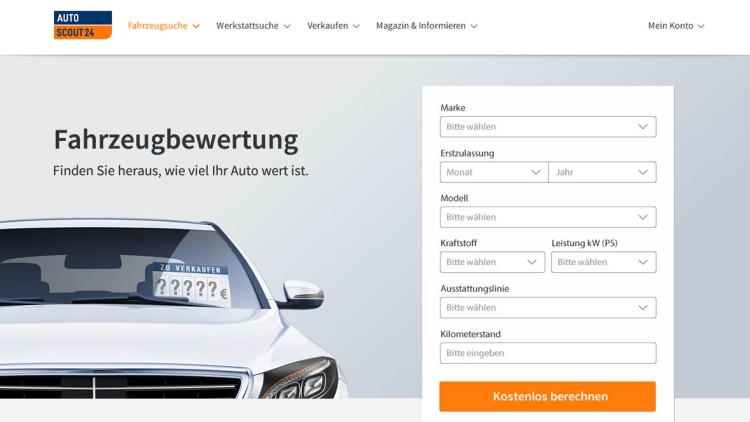 Onlineportal: Autoscout24 startet Fahrzeugbewertung