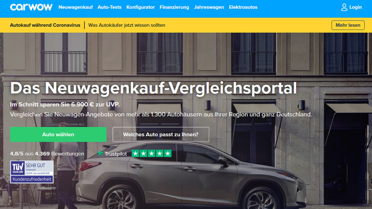 Carwow: Unterstützung beim Online-Vertrieb