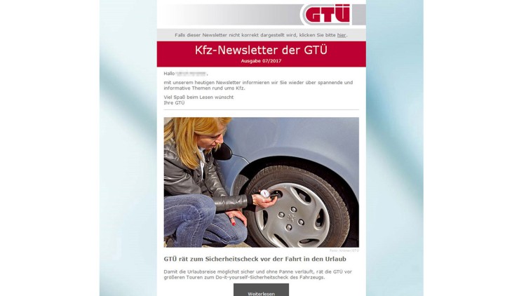 Infos für Endkunden: GTÜ bringt neuen Kfz-Newsletter für Autofahrer
