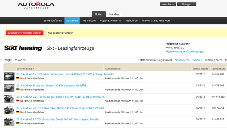 Remarketing: Autorola kooperiert mit Sixt Leasing