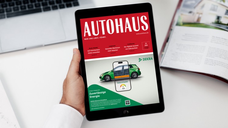 Cover der AUTOHAUS 20/2026 auf einem Tablet