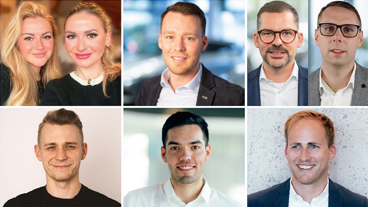 Sissi Figura und Tessa Cramer-Biermann (AutoHaus am Großmarkt), Leonard Feistel (Lueg Mobility), Matthias Kopp und Florian Poth (Autohaus Kunzmann), Paul Merthen (Experte für Autohaus-Marketing), Constantin Michel (HAIAR) und Sascha Röwekamp (RWKMP)