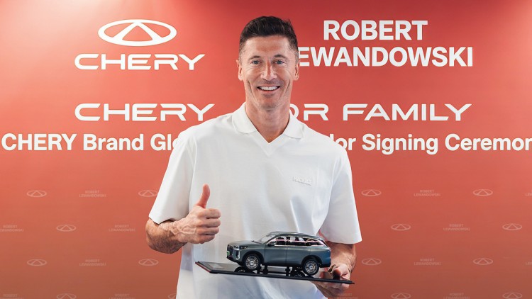 Robert Lewandowski wird das Markengesicht von Chery.