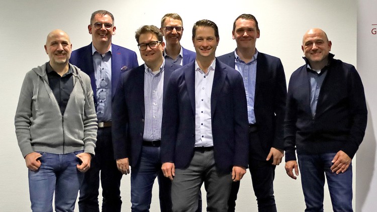 Der GWMPV-Vorstand (v.l.n.r.): Carsten Seitz, Martin Kloos, Mark Winkelmann, Geschäftsführer Andreas Wahl, Boris Mommerskamp, Dennis Herzog und Ulli Bollack.