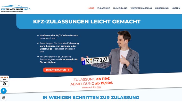 Ohne Termin, ohne Wartezeit: Der Webservice "Kfz Zulassungen 24/7" geht online.