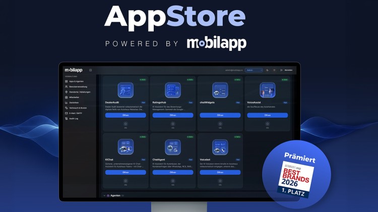 KI-Plattform startet App-Store: Telefonie, Vertrieb und Service von mobilApp