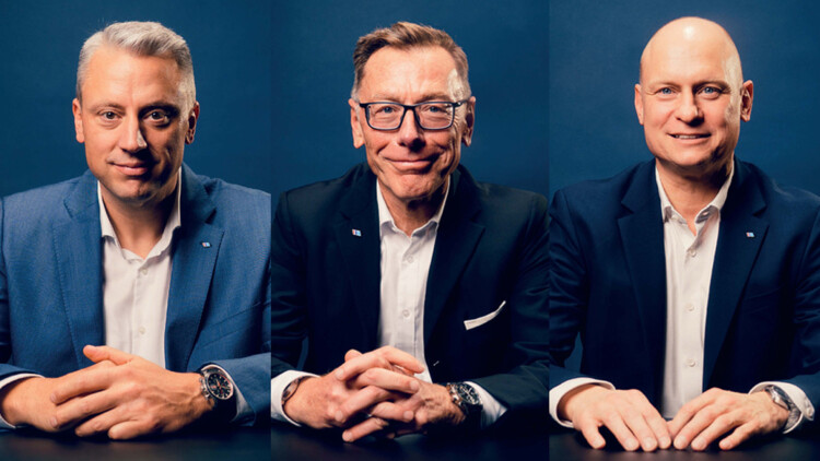 Patrick Oestreich (CEO), Wolfgang Göbel (COO) und Kersten Ruoss, Vorstand Finanzen (CFO, v.li.) bilden die neue Führungstroika der Mosolf SE.