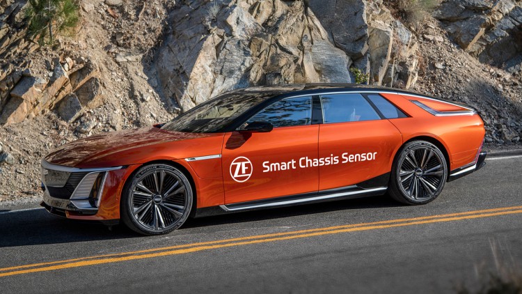 ZF bringt einen neuen Fahrwerkssensor in Serie. Erstes Modell ist der vollelektrische Cadillac Celestiq.