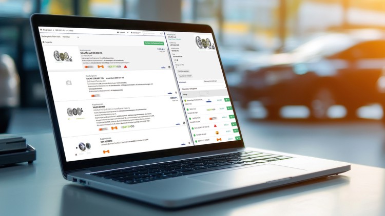 Laptop mit geöffneter Autoservicetool GETTYGObyMOTOO Webseite